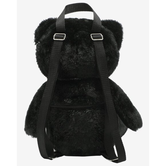 Goth Black Cat Plush Backpack Pins Chains Studs Hardware NEW - Picture 7 of 8